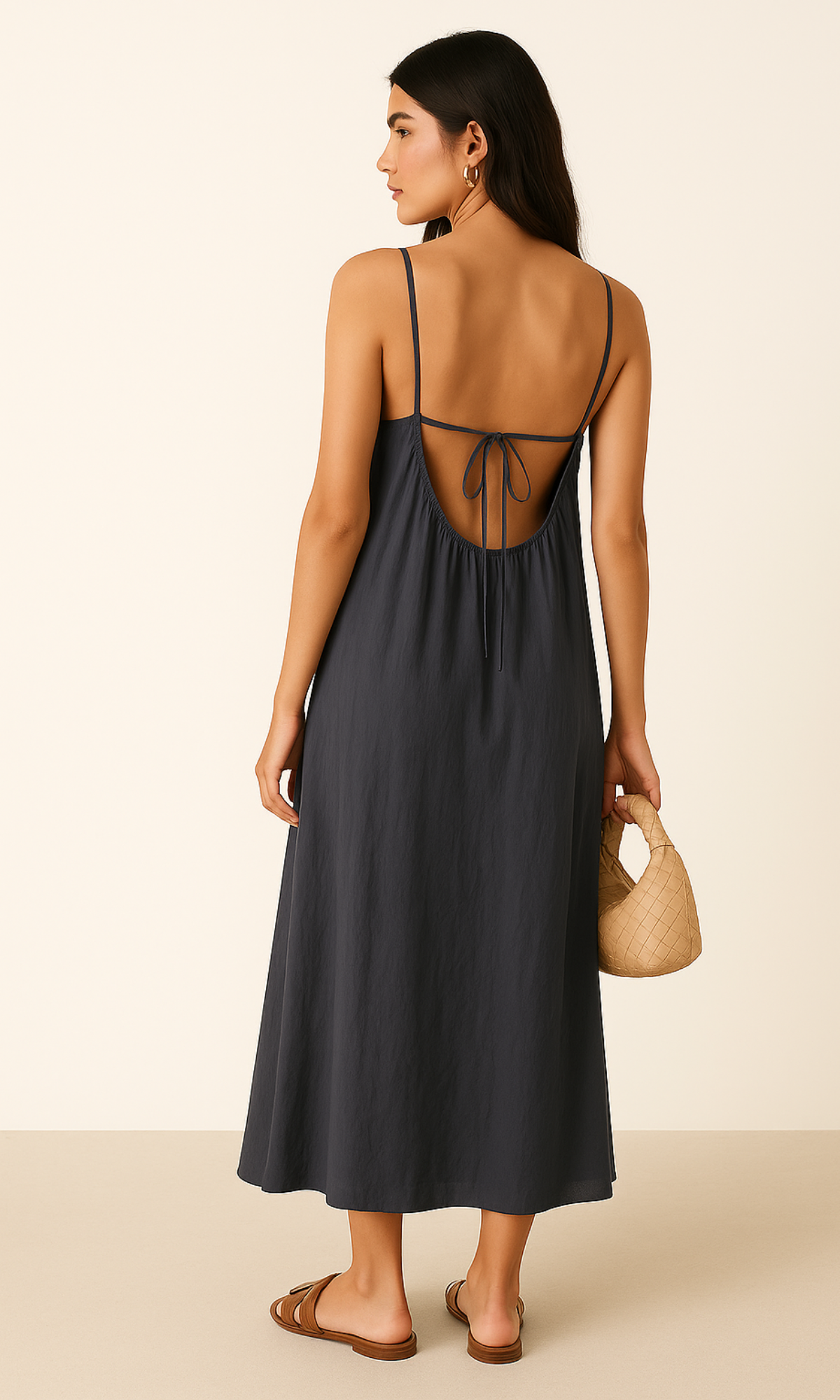 MALU – Hänger Maxikleid in Anthrazit