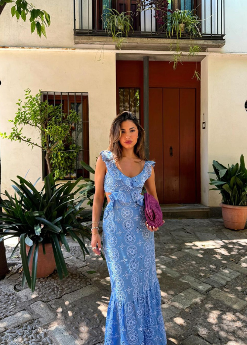 CELESTE: Traumhaftes Blaues Kleid mit Stickerei für Sommer und Hochzeiten