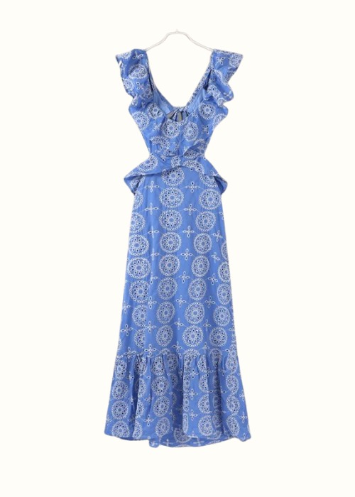 CELESTE: Traumhaftes Blaues Kleid mit Stickerei für Sommer und Hochzeiten