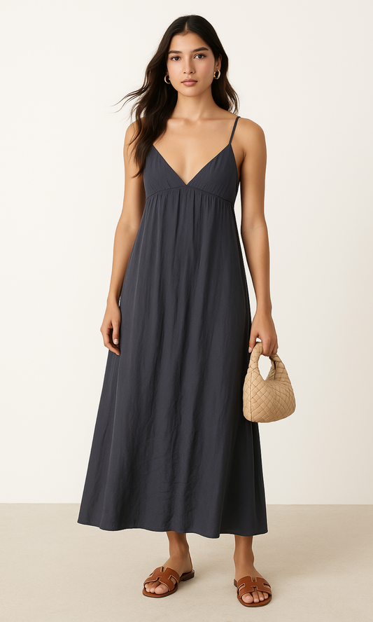 MALU – Hänger Maxikleid in Anthrazit