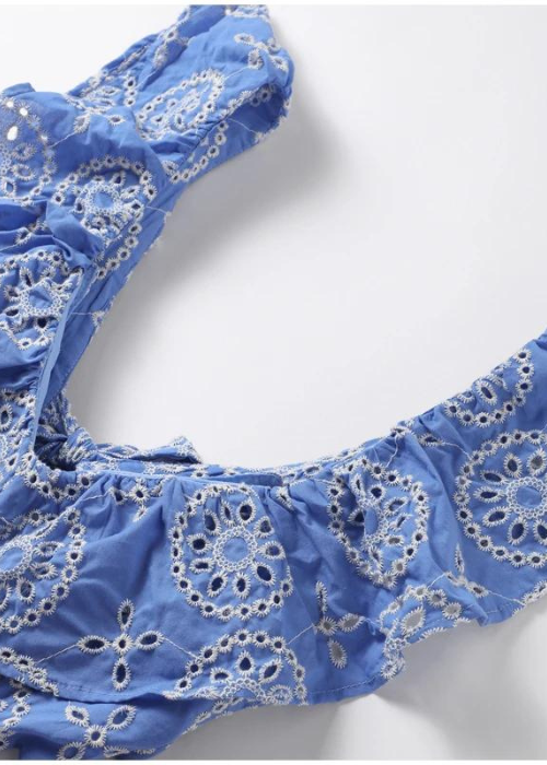 CELESTE: Traumhaftes Blaues Kleid mit Stickerei für Sommer und Hochzeiten