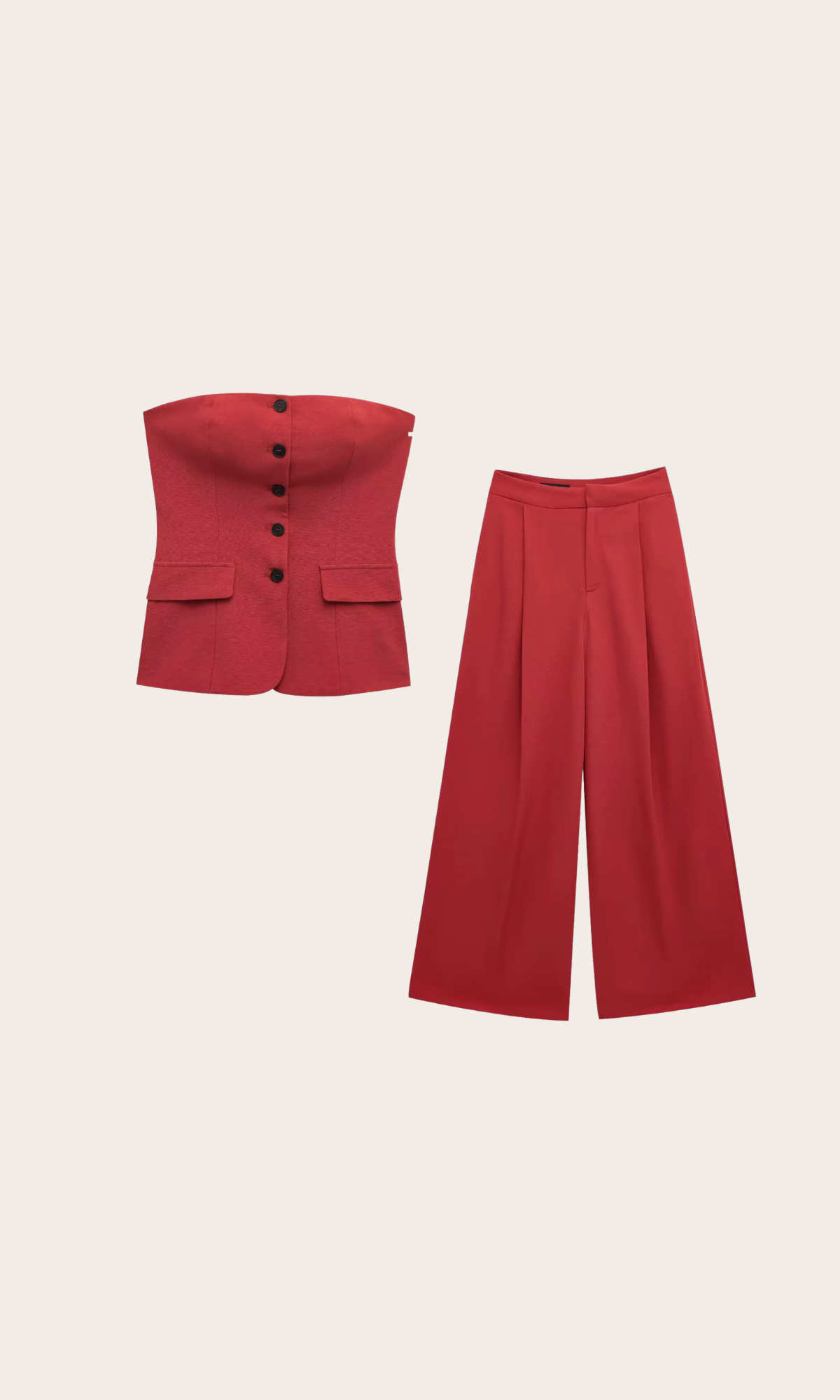 RIA - Rotes Set mit Bandeau Top